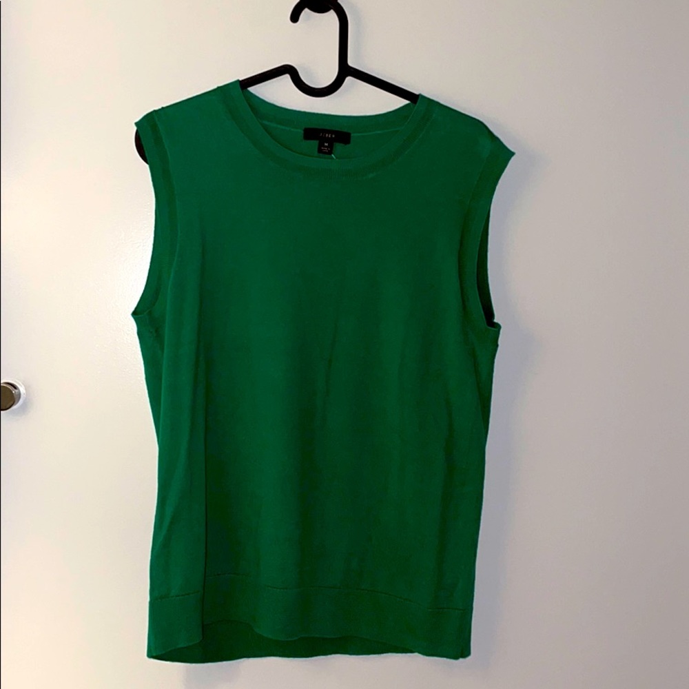 J crew sleeveless green sweater size medium